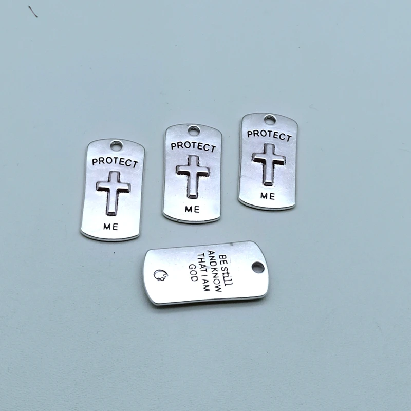 4 Pcs 15 * 30mm Tibetan Silver Letter 