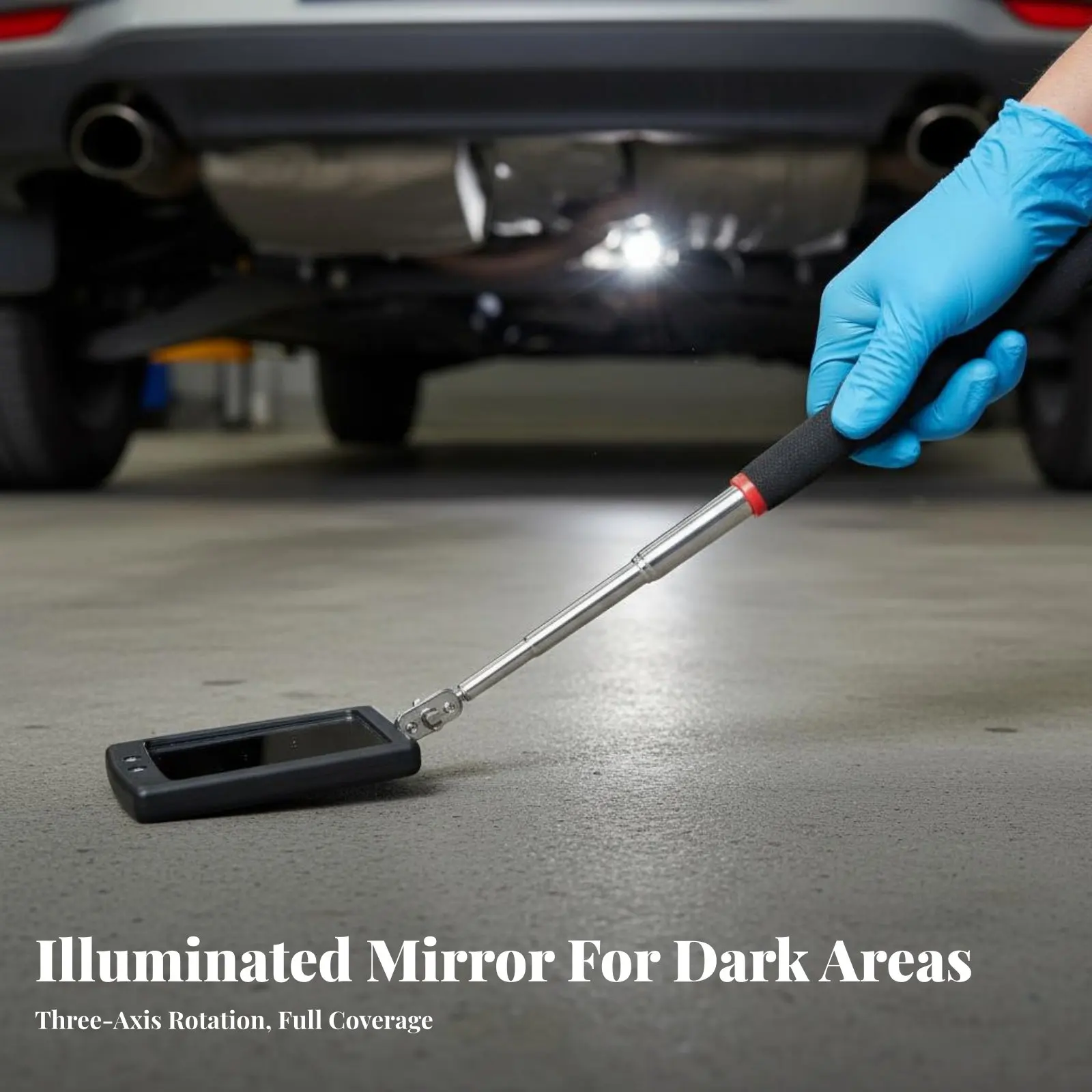 

Телескопическое инспекционное зеркало с четким отражением без искажений, зеркало для осмотра днища автомобиля, вращающаяся головка, инспекционная палка