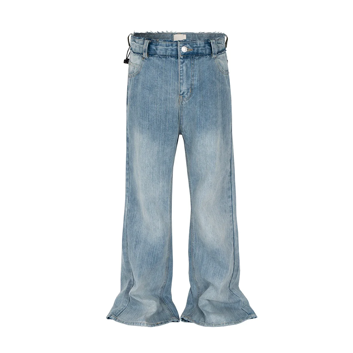 

Streetwear Washed Distressed Vinage Blue Baggy Jeans for Men Straight Loose Denim Trousers Oversized Harajuku Casual Cargo Pants