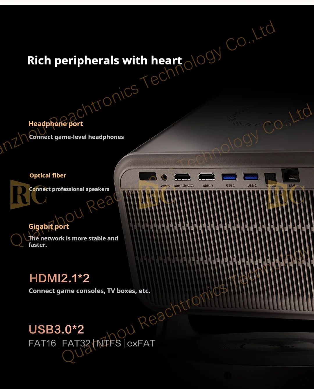 RC  C3 Ultra 4K Three-color Laser Projector 3200CIVA 1.67x Optical Zoom Supports 3D Home Projector