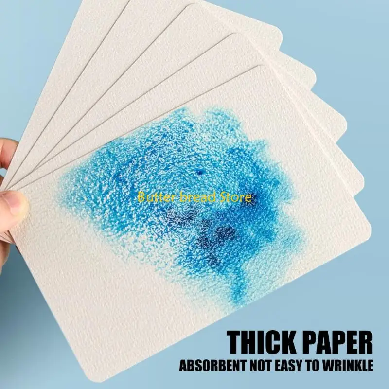 W89C 100Pcs Watercolor Paper 300GSM Heavy Weight Fine Texture  Paper For Artists