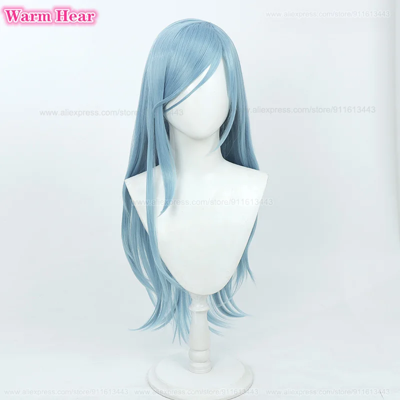 In Stock Hinomori Shizuku Synthetic Wig Anime Long 80cm Sea Blue Cosplay Anime Wig Heat Resistant Hair Party Woman Wigs +Wig Cap