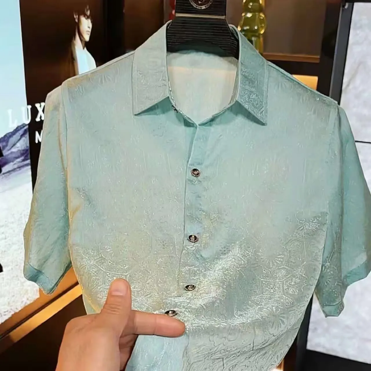Men Korean Style Summer Short Sleeve Shirt Breathable Thin Loose Casual Shirts Fashion Beach Holiday Daily Shirts for Men