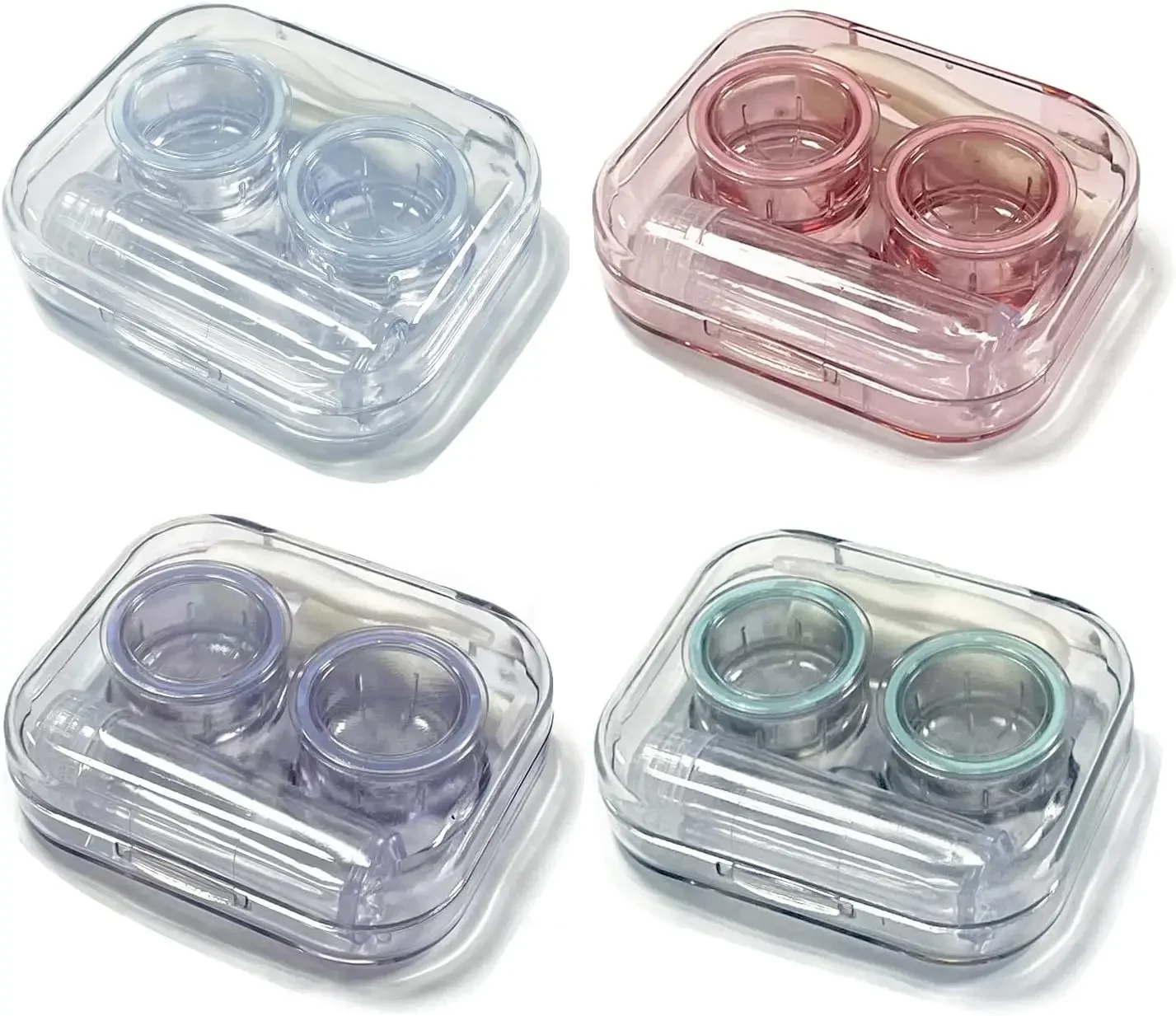 Contact Lens Case, Travel Size Flip Top Cute Contact Lenses Applicator Remover Tool Kit with Solution Bottle for Daily Outdoor