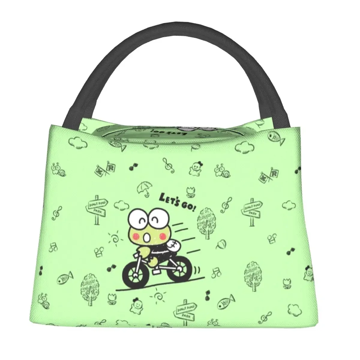 

Cute Frog Lunch Bag Animals Doodle Picnic Lunch Box For Adult Casual Print Tote Food Bags Waterproof Cooler Bag