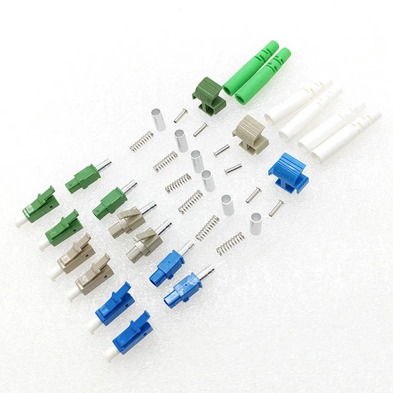 500PCS FTTH LC SM MM Duplex Fiber Optic Connector Jumper Loose 2.0/3.0 Optic Connector Adapter without Tail Handle Connector