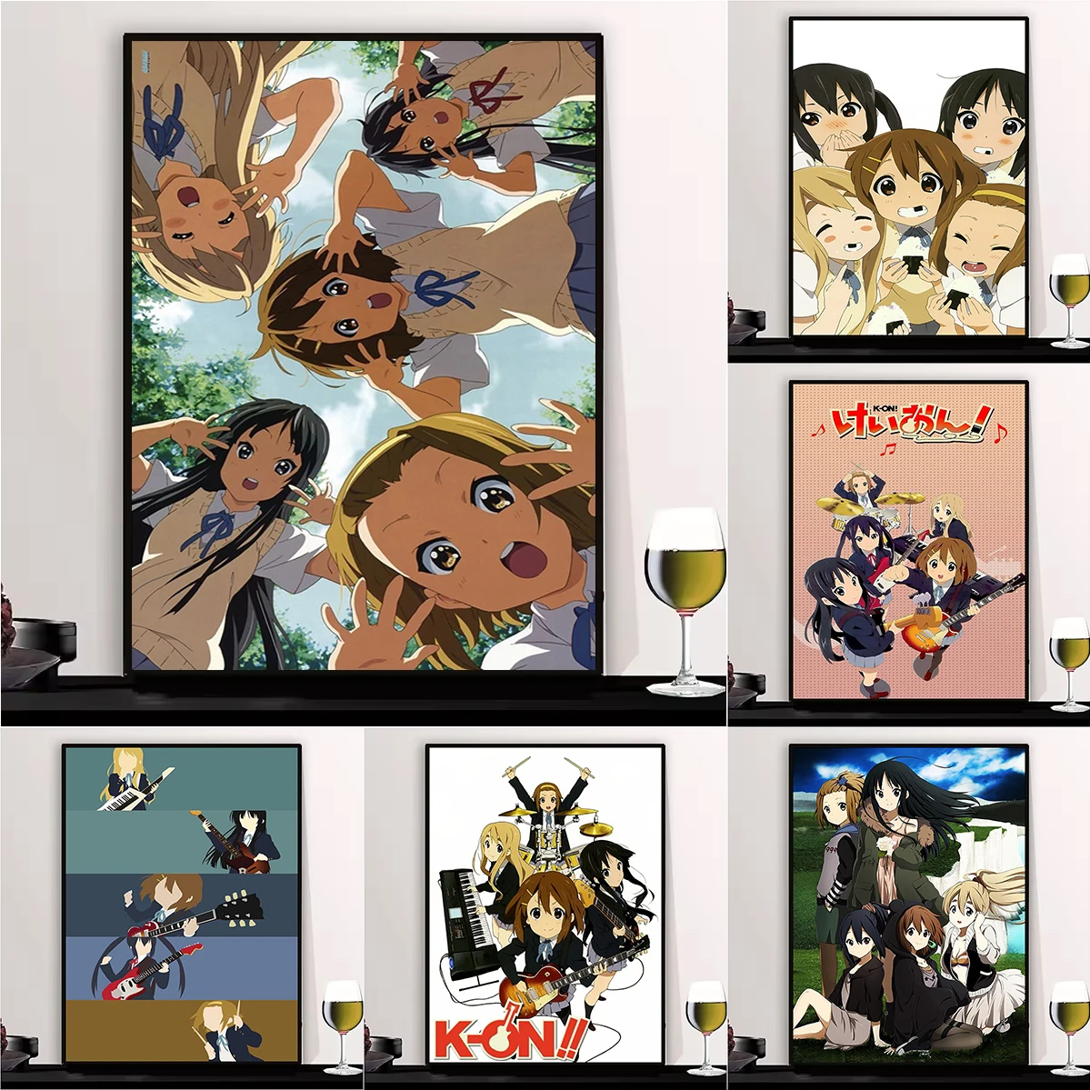

K-On Anime Poster Canvas Wall Art Mural Home Living Room Decoration Decorative Paintings Coffee House Bar Interior Posters Decor