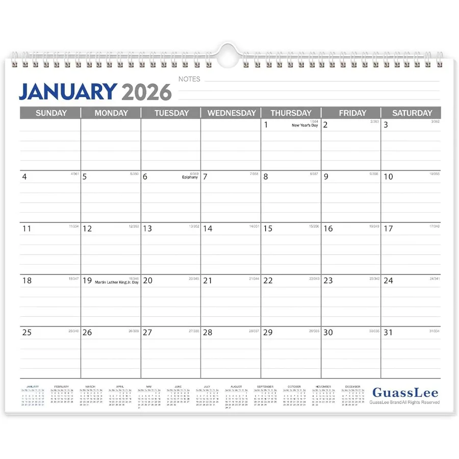 

2026-2027 Wall Calendar - 18 Months Hanging Calendar from Jan. 2026 to Jun. 2027 14" x 11.5" with Notes for Easy Planning Scho