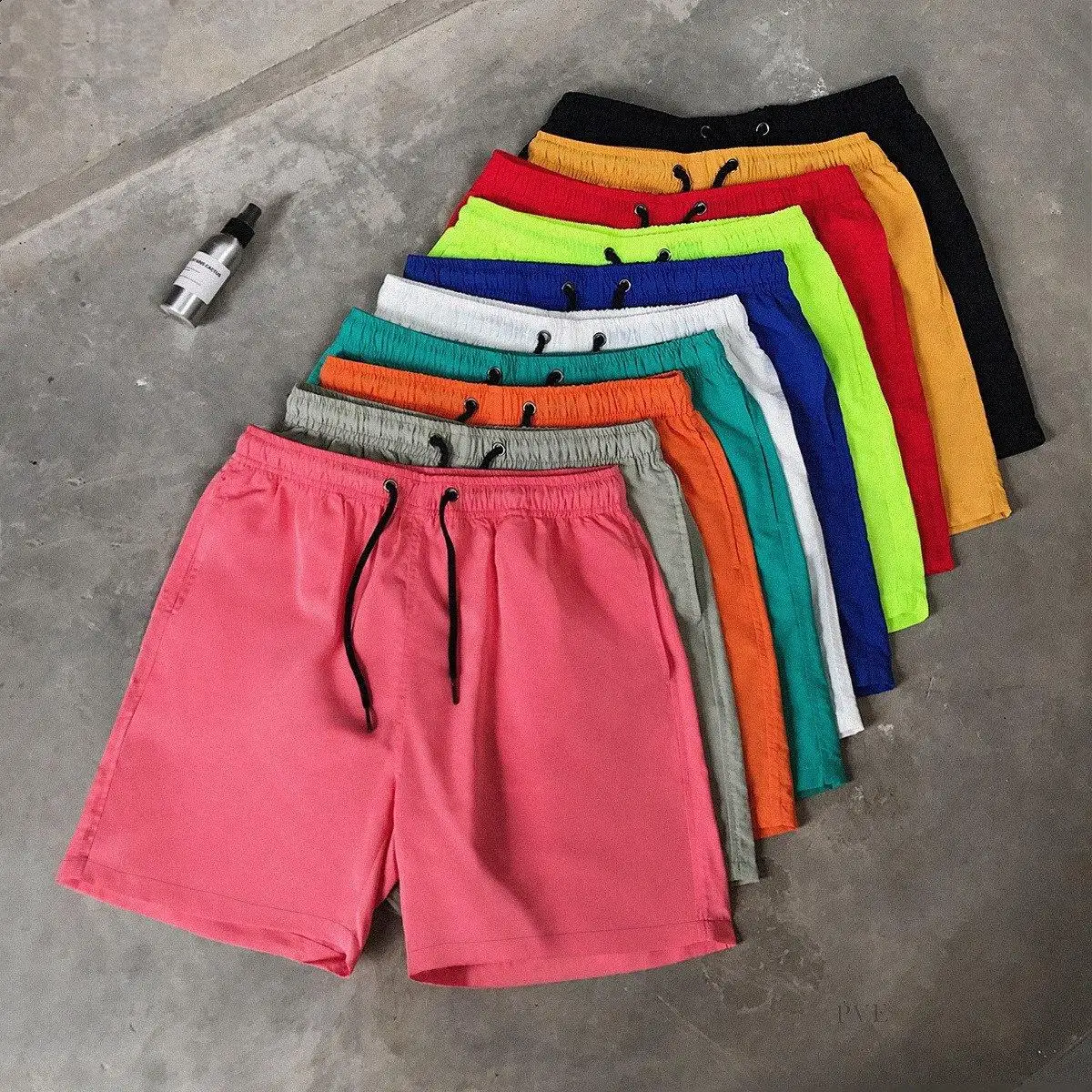 2024 Summer Men's Casual Shorts Candy Color Five-point Pants Men's Ten-color Beach Shorts