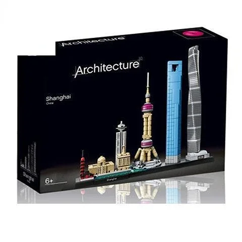 2022 New 597pcs Architecture Skyline Collection Shanghai Building Blocks Assembly Classic Model Kit DIY Kids Bricks Toys Gift