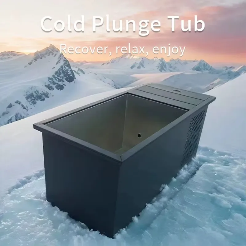 Cold Plunge Tub Private Courtyard Garden Outdoor Athlete Recovery and Relaxation All in One Ice Bath Tub with Chiller and Filter