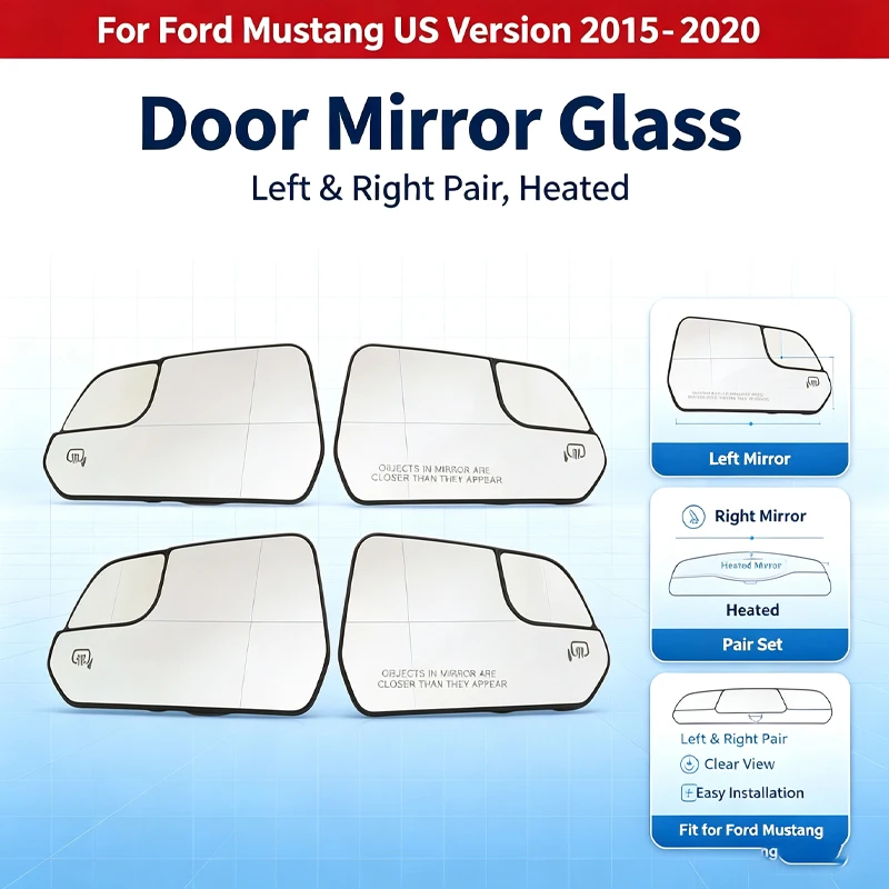 Suitable for American version of Ford Mustang 15-20 American standard lenses reversing lenses rearview lenses glass reflectors