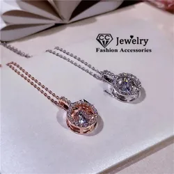 CC Necklaces For Women Move Pendants ShakeCubic Zirconia Fine Jewelry Beating Heart Romantic Clavicle Chain CCN713