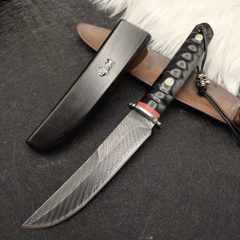 

Ручной кованый многофункциональный уличный походный нож из дамасской стали для сбора и игр с фруктовыми ножами
