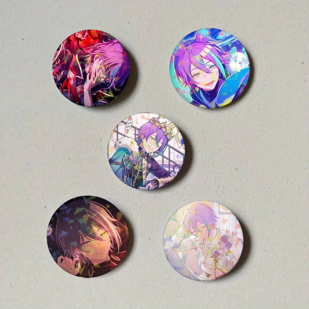 Kamishiro Rui Project Sekai Badges Round Laser Badge Brooch Backpack Accessories