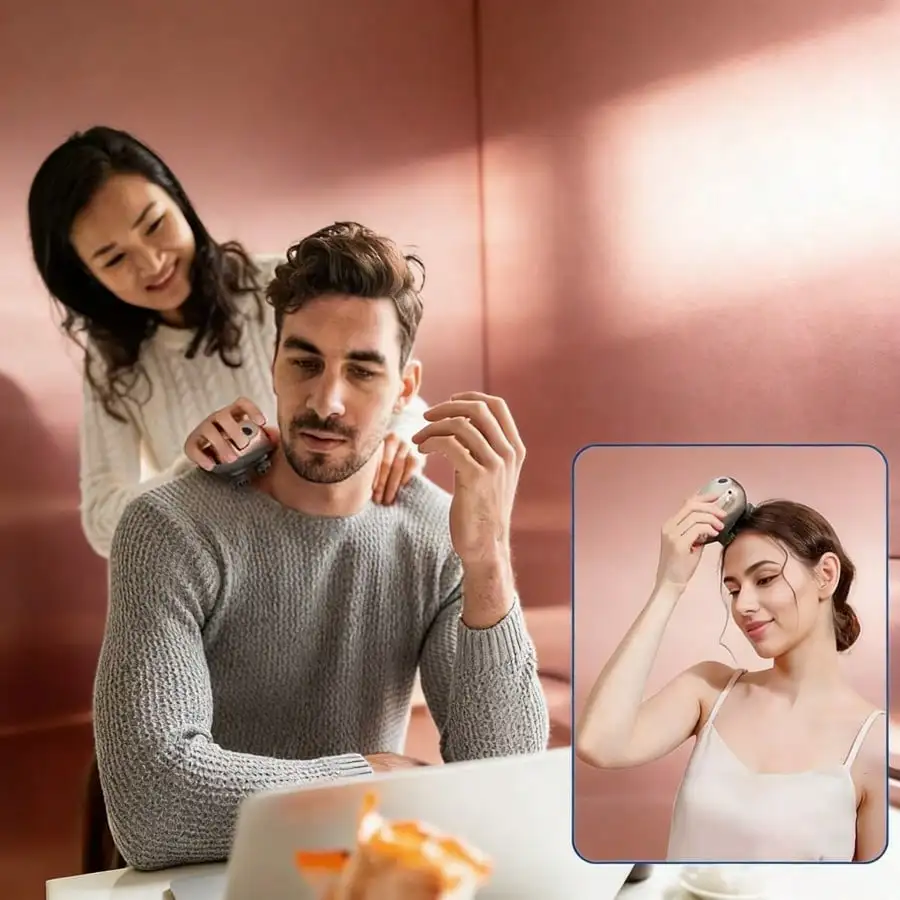 Suitable for both men and women. 1-piece set Hair Massager - Compact Octopus Claw-Style Rechargeable Multi-Functional Kneading And Vibrating Massager - Head Massager, For Relaxation, Supports USB Charging, Suitable For Home, Travel And Beauty Salon Use.