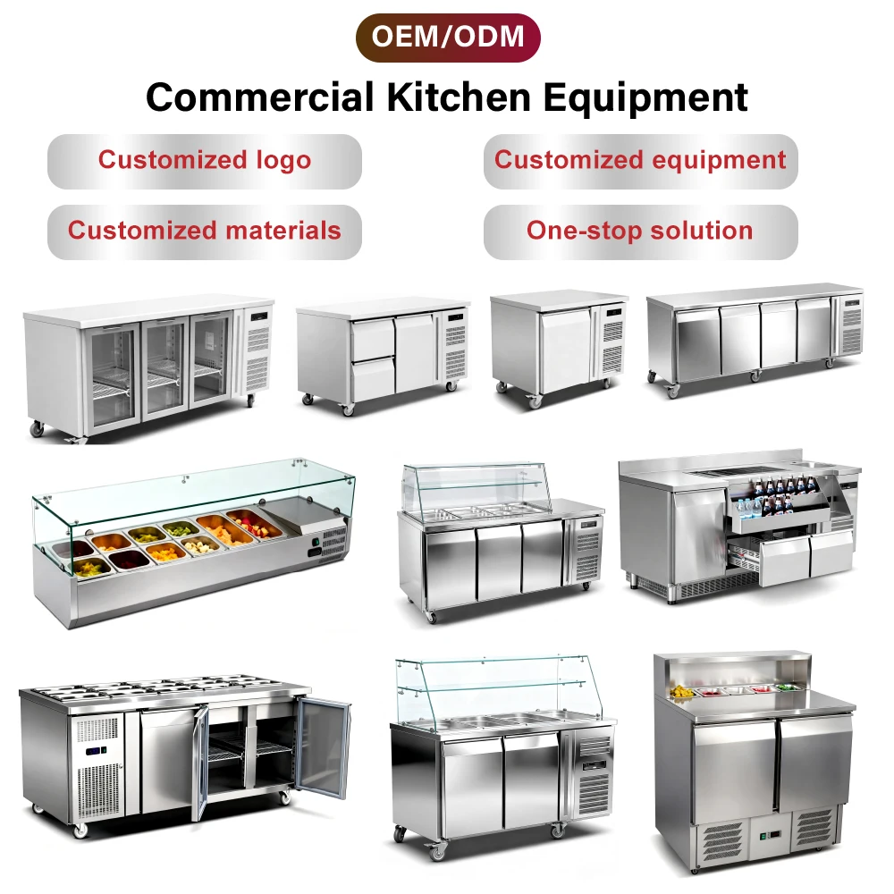 

Commercial Under Counter Refrigerator, Stainless Steel Workbench Chiller Pizza Sandwich Prep