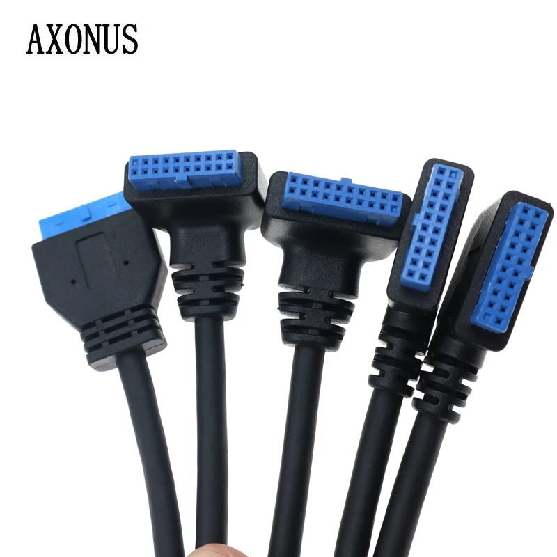 Main Board 19P/20Pin To USB 3.0 Expansion Cable Bent 90 Degree Chassis Desktop Computer Fixed With Screws And Nuts