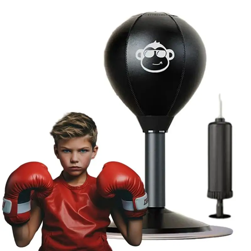 Boxing Desktop Speed Ball Leather Adult De&compression Punching Bag Wall-mounted Strong Sucker Child Training Fitness Equipment