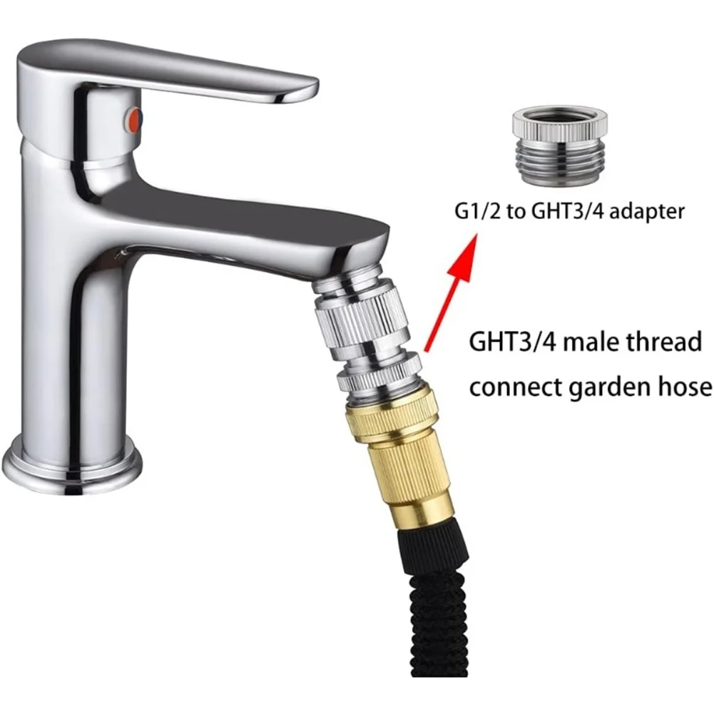 3-Pack Brass Sink Faucet Quick Connector Chrome Faucet Adapter For Shower Pipes And Garden Hoses High Pressure 850kPa
