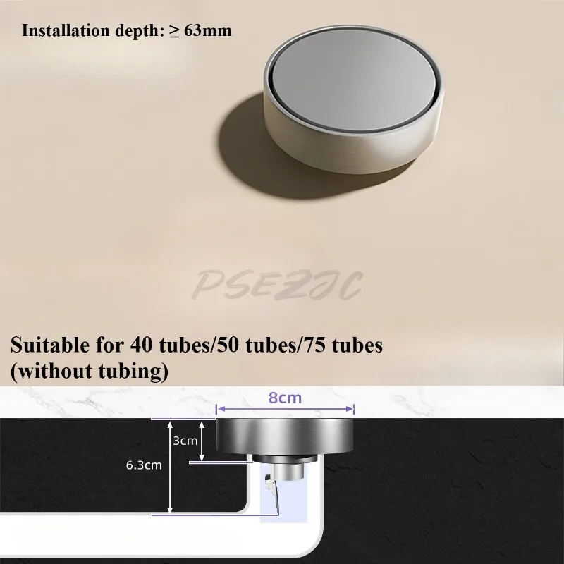 Full Copper Circular Floor Drain Invisible Bathroom Balcony Old-fashioned Sewer Renovation Universal Anti Backflow Odor