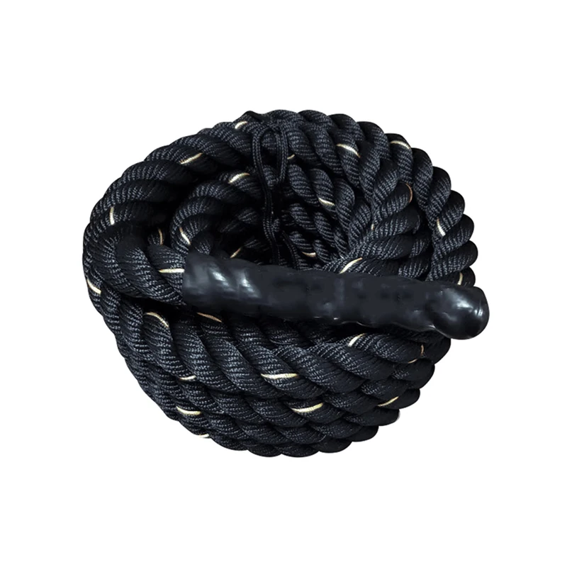 

Customizable Logo High Quality Battle Ropes Black 38mm Non-slip Handle Battle Gym Rope for Body