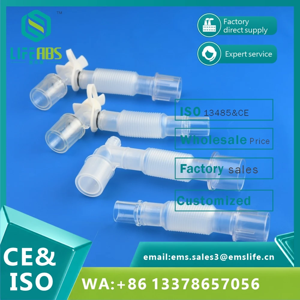 Anesthesia extension tube,Disposable Anesthesia Breathing Circuit,Thread Extension Tube,L-shaped Rotary Joint