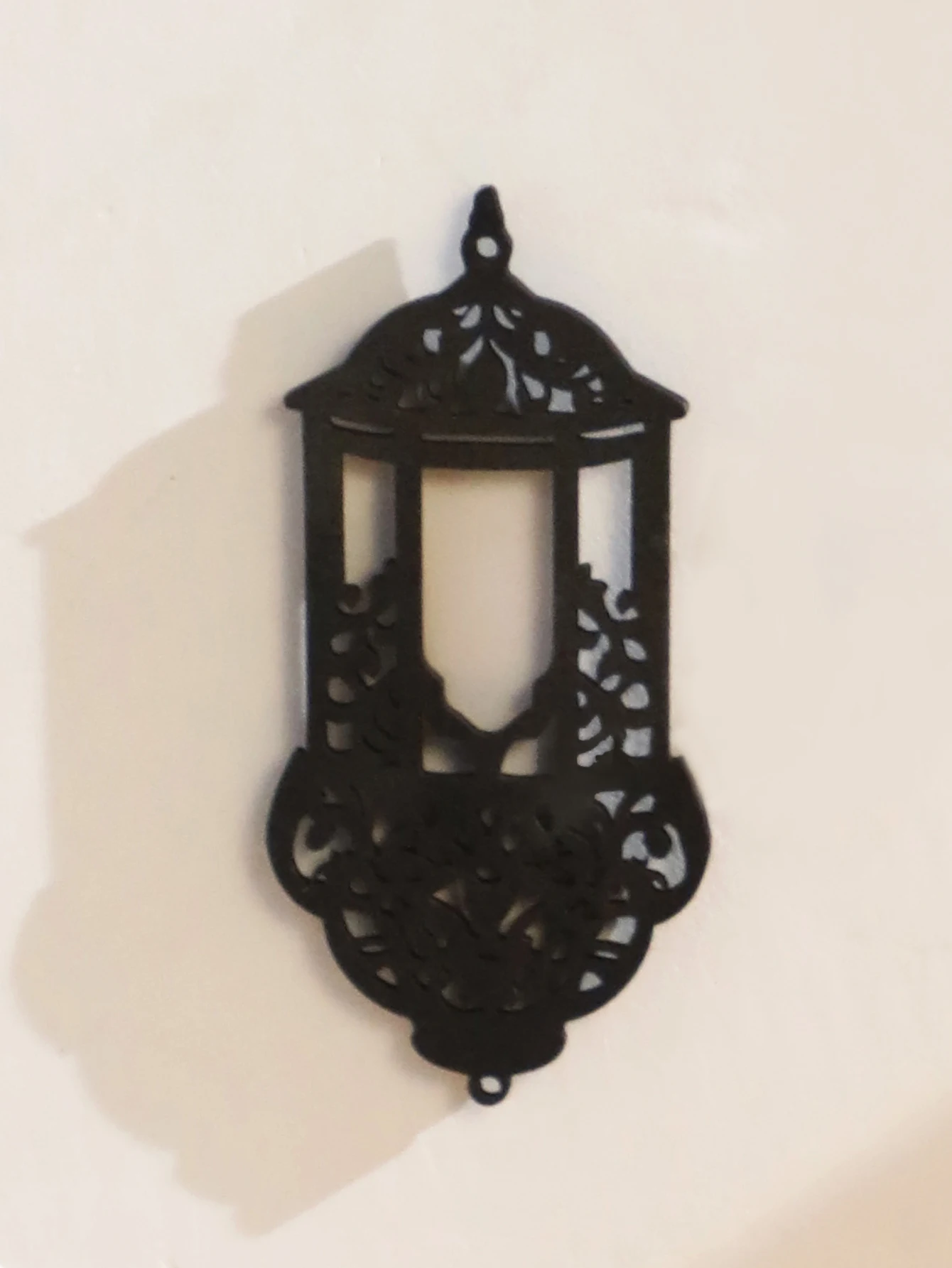 7 Pcs Wooden Ramadan Hanging Ornaments With Star Lantern Moon ,Eid Mubarak muslim decor Ramadan Kareem，Black Moon Ornaments Gift