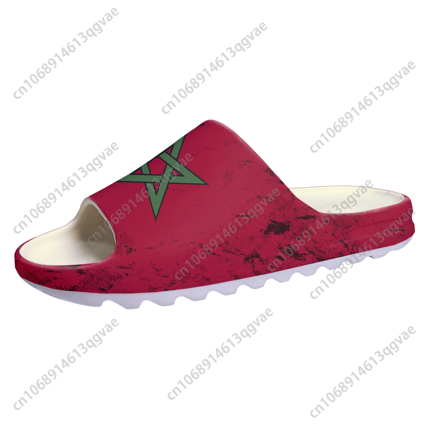 Moroccan Flag Soft Sole Sllipers Home Clogs Step on Water Shoes Mens Womens Teenager Bathroom Morocco Customize on Shit Sandals