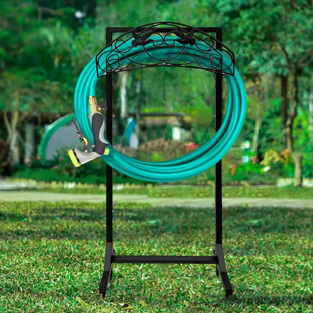 Storage Rack Rust-resistant Garden Hose Holder with Strong Support Easy Installation Outdoor Hose Hanger Rack with 4 for Storage