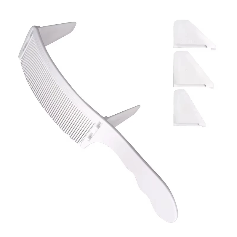 Barber Flat Top Haircut Comb Curved Hair Clipping Cutting Arced Comb Professional Hair Cutting Curved Positioning Comb