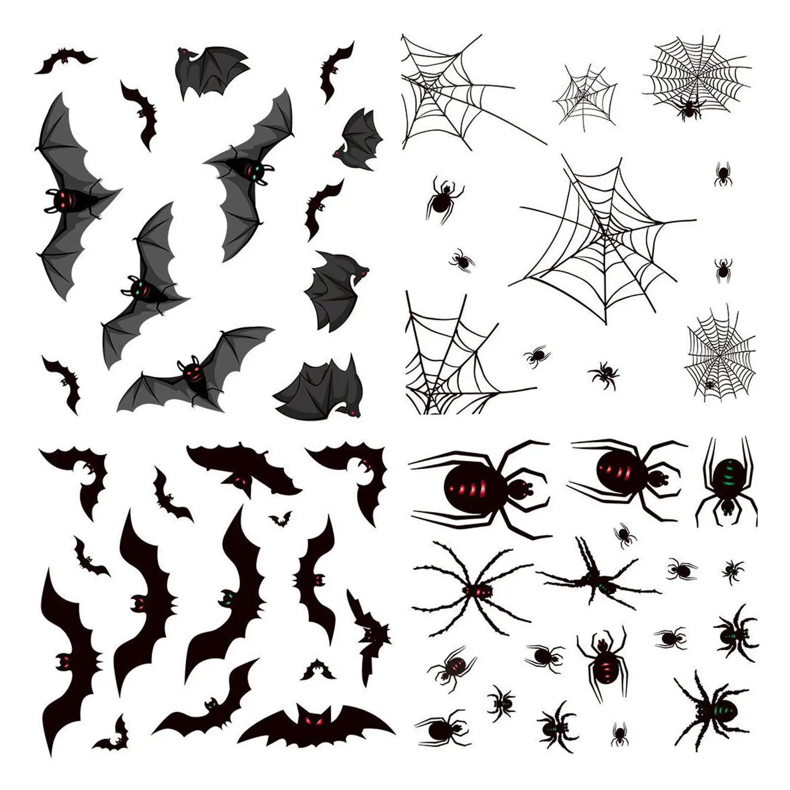 Halloween Bat Stickers Scary Window Clings DIY Window Decals Gothic Spooky
