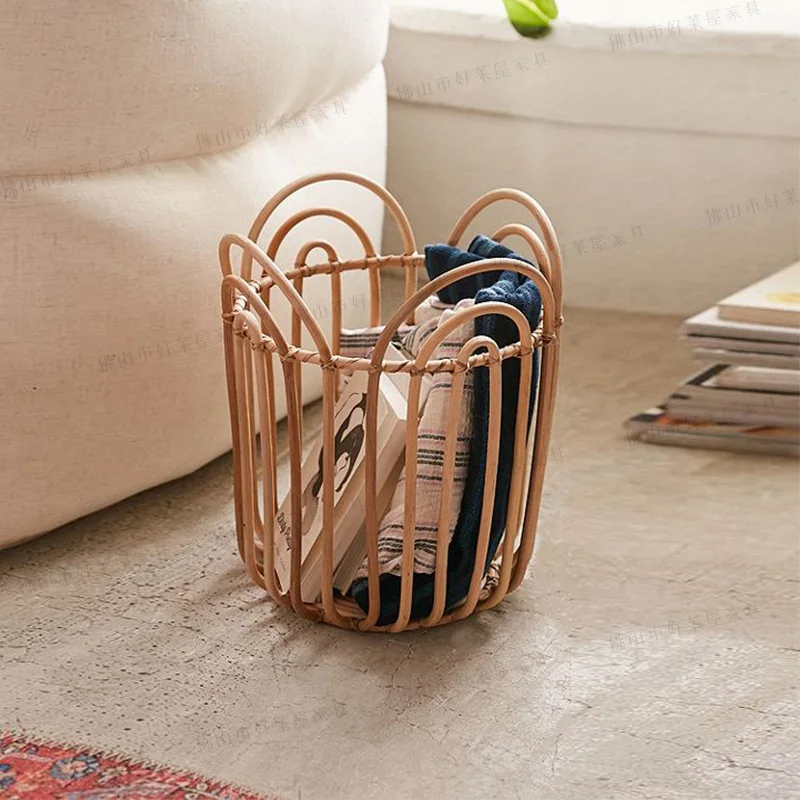 

Japanese Rattan Laundry Basket Real Rattan Storage Frame Natural Handmade Clothes Organize and Storage Basket