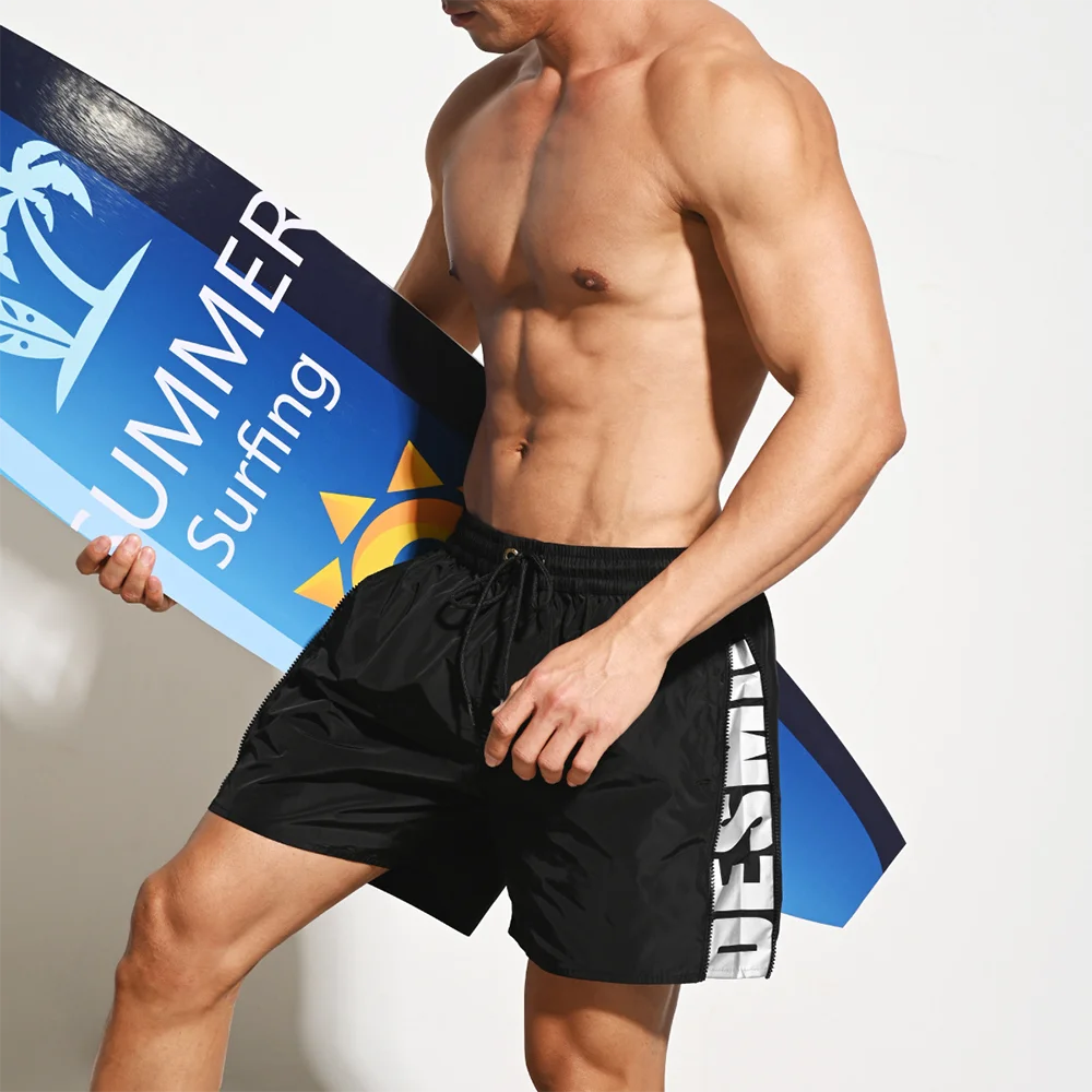 

Мужские быстросохнущие повседневные плавки на молнии, уличная мода, дышащие индивидуальные пляжные шорты, мужская одежда, новинка 2023 года