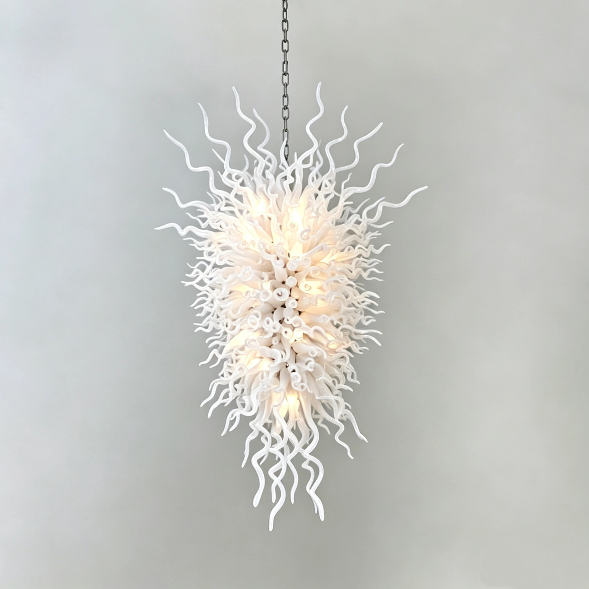 Villa White Chandelier Lighting Living Room Decor Hand Blown Glass Stair Pendant Lamps