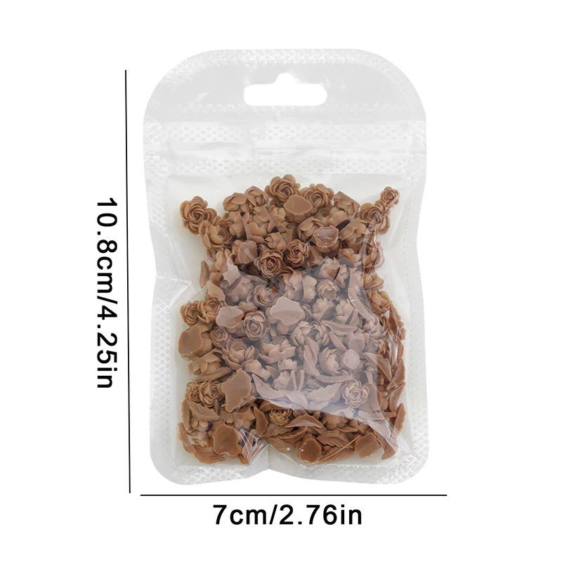 50Pcs 3D Mix Sizes Beautiful Blossoming Rose Flowers Leaf Resin Adhesive Nail Art Rhinestones Decorations Manicure Kawaii Charms