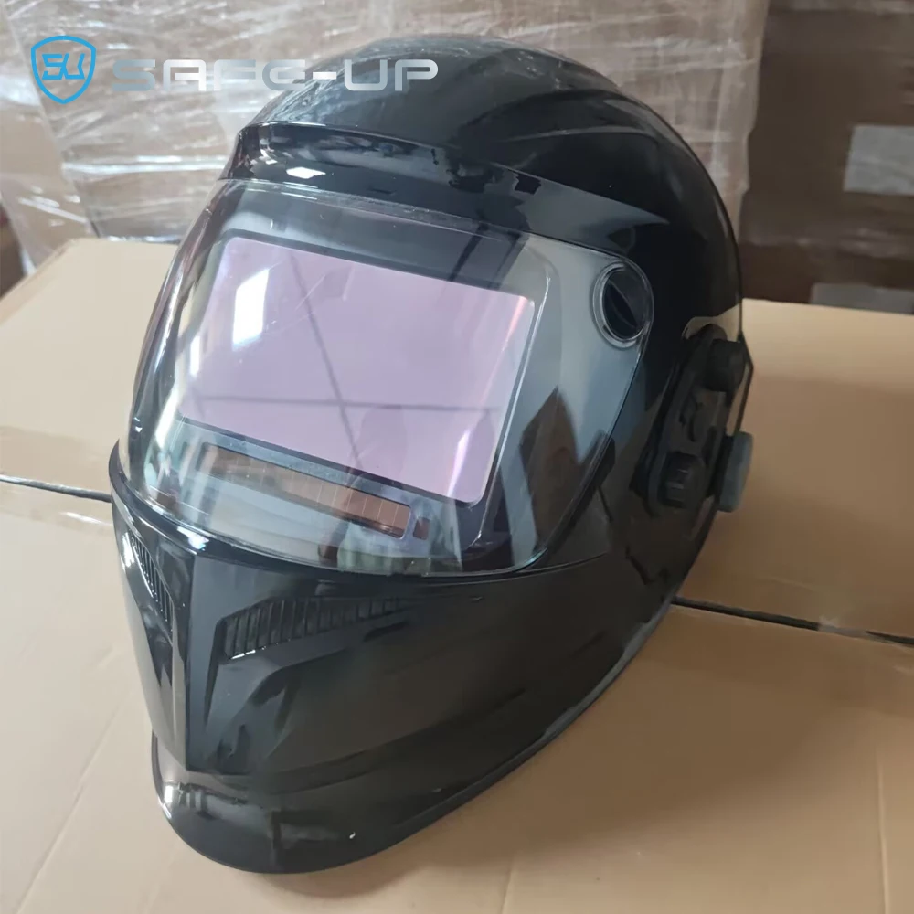 SAFEUP 1/1/1/1 Welding Mask Helmet Auto Darkening MIG MMA True Color Lens for Welding Machine Grind Cut USB Welder Face Cap