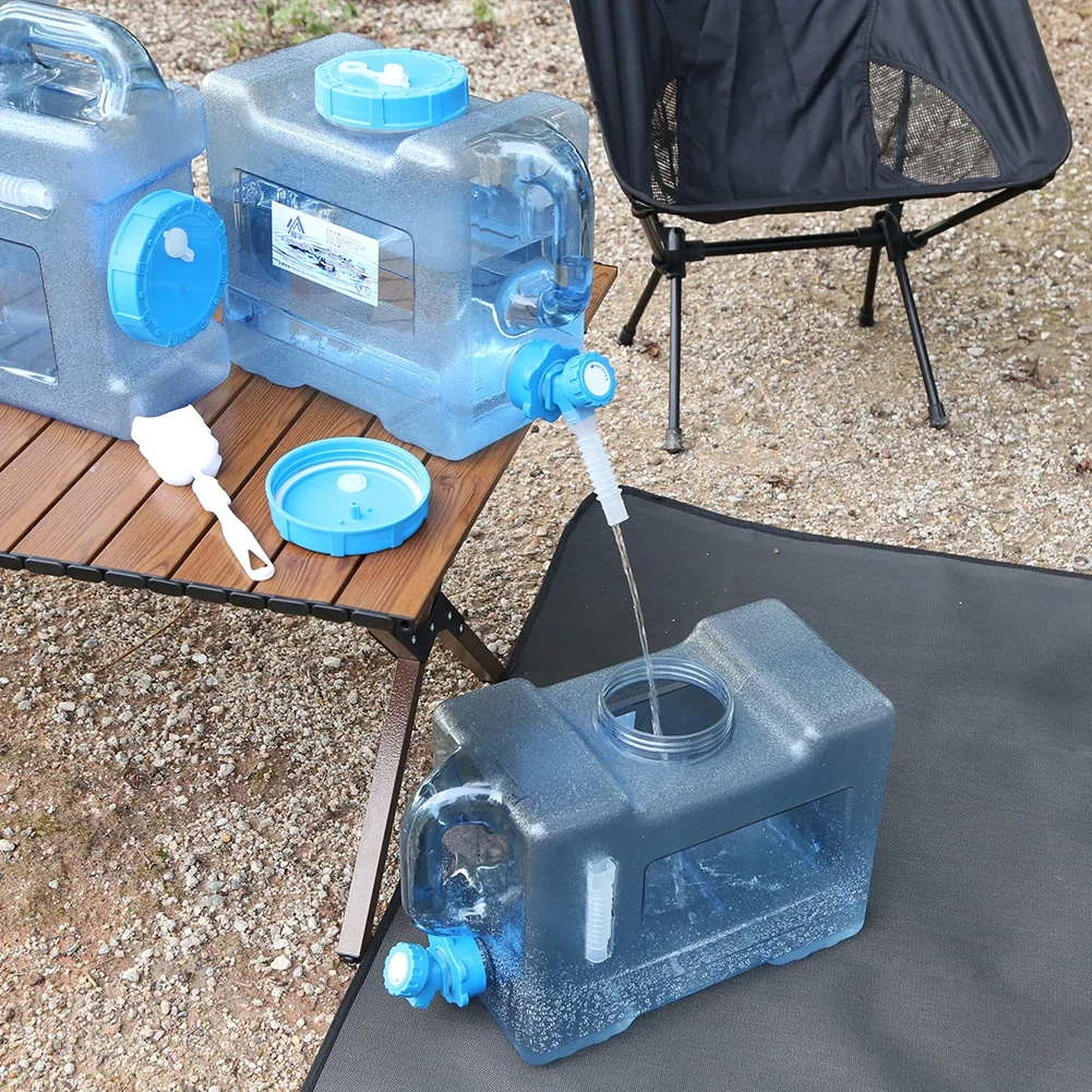 6/8/13/18L Water Container Portable Water Tank Container with Faucet No Leakage Large Capacity for Camping Cooking Water Storage