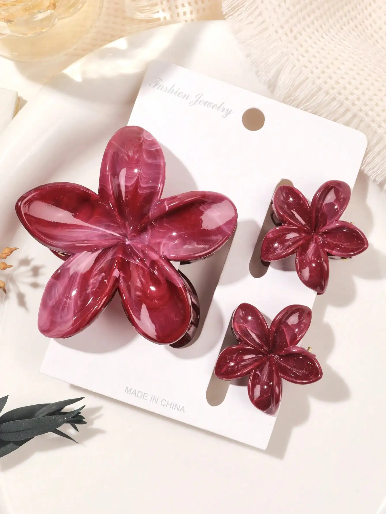 3 Stück rosa Blumen-Haarklammern, hawaiianische Hibiskus-Haifisch-Clip, niedliche modische Haar-Accessoires, Geschenke für Frauen und Mädchen – Detail 13
