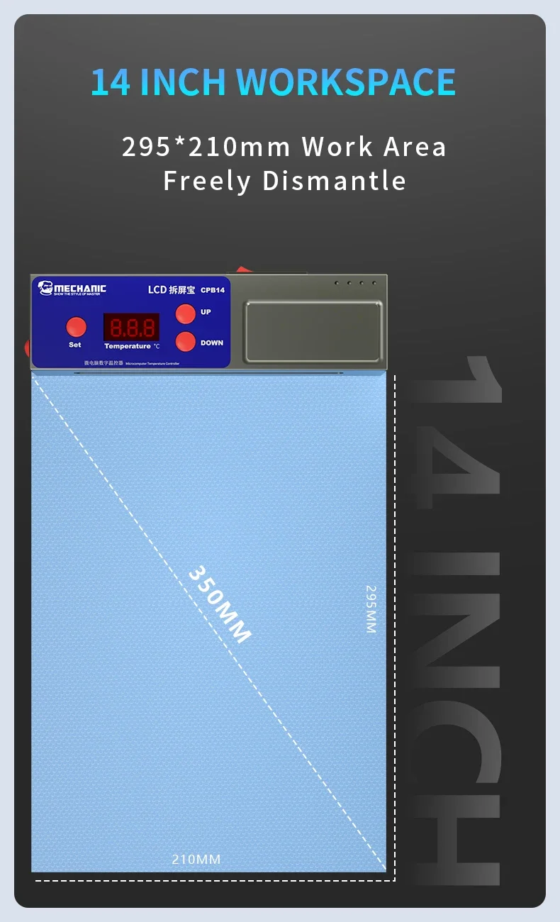 LCD Screen Separator Pad, Plataforma de Aquecimento para Telefone, Tablet Cover, Recondir Máquina, Desmontar Tapete De Borracha, Mecânico CPB14, 14"