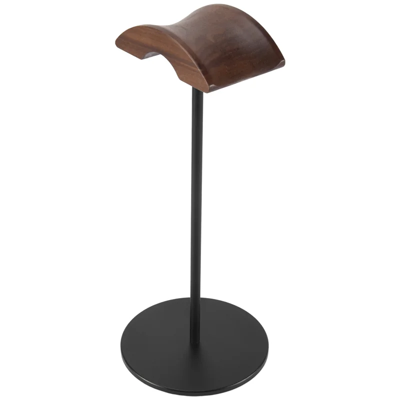 Suporte de fone de ouvido CABE-2X, suporte de fone de ouvido feito de madeira de nogueira e alumínio, suporte de fone de ouvido para jogos de nogueira natural com base