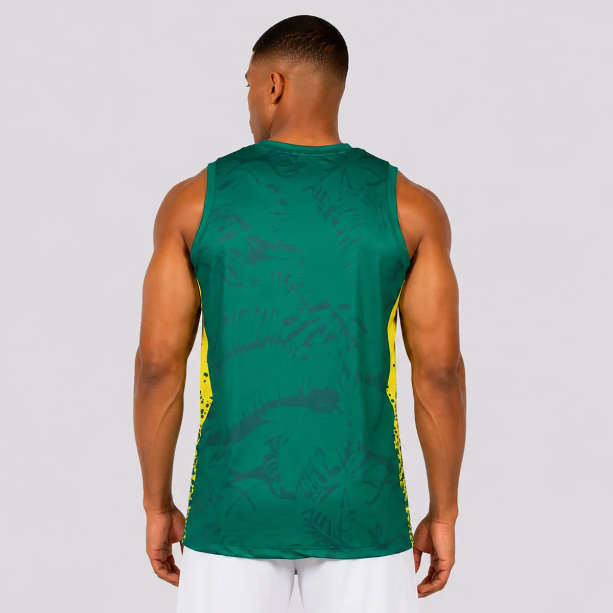 Brasilien Beachvolleyball 2026 Grünes Ärmelloses Trikot, Volei Brasil CBVP Tanktop, Atmungsaktives Athletisches Trainingshemd für Herren – Detail 3