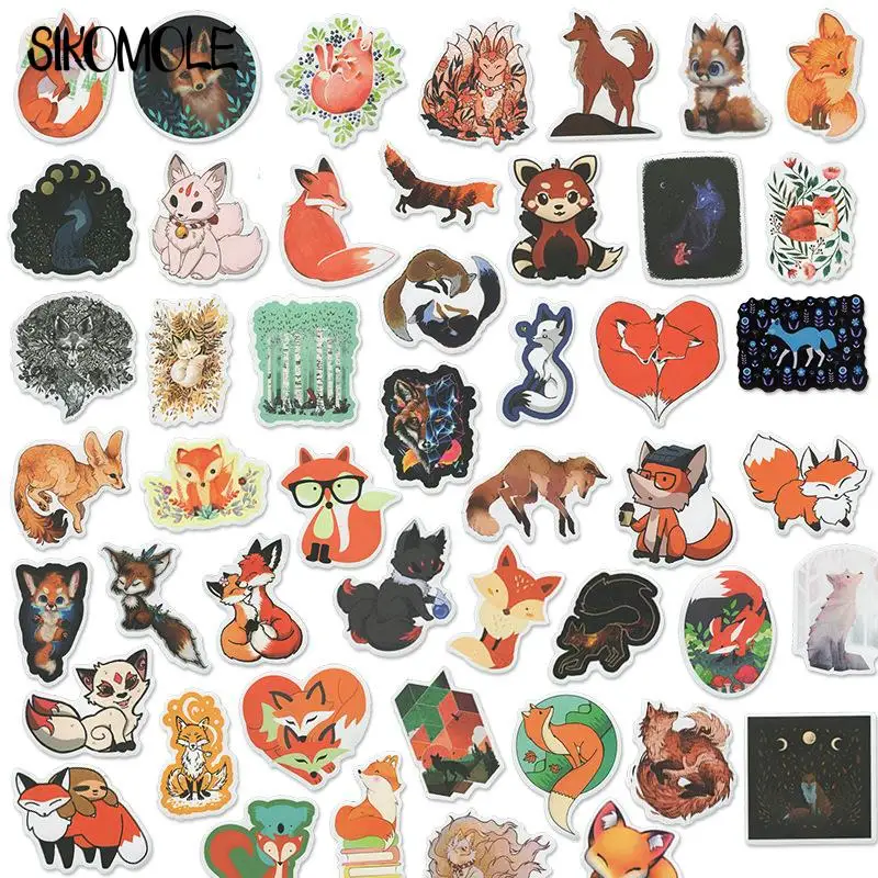 10/30/50PCS Cartoon Fox Sticker Animal For Suitcase Notebook Skateboard Fridge Laptop Classic Toy Decals Graffiti Sticker F5