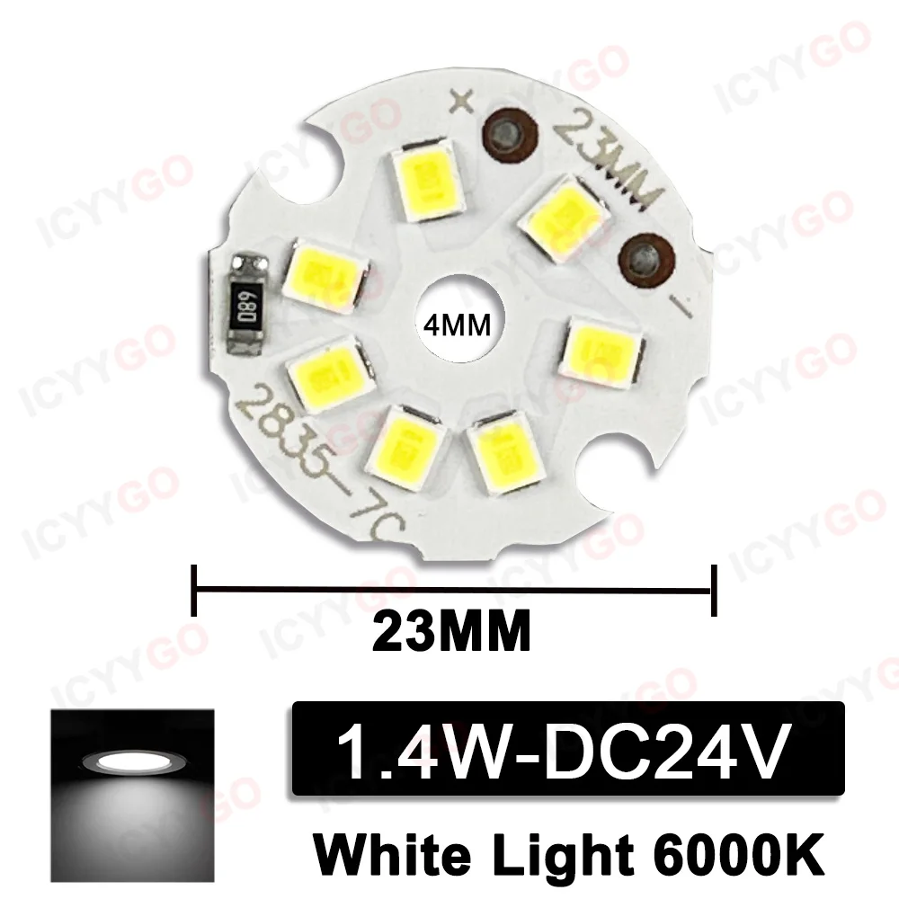 10PCS LED Low Voltage Light Board DC24V Constant Voltage DC LED Light Source Board White Light Warm Light Neutral Light 23MM 24V