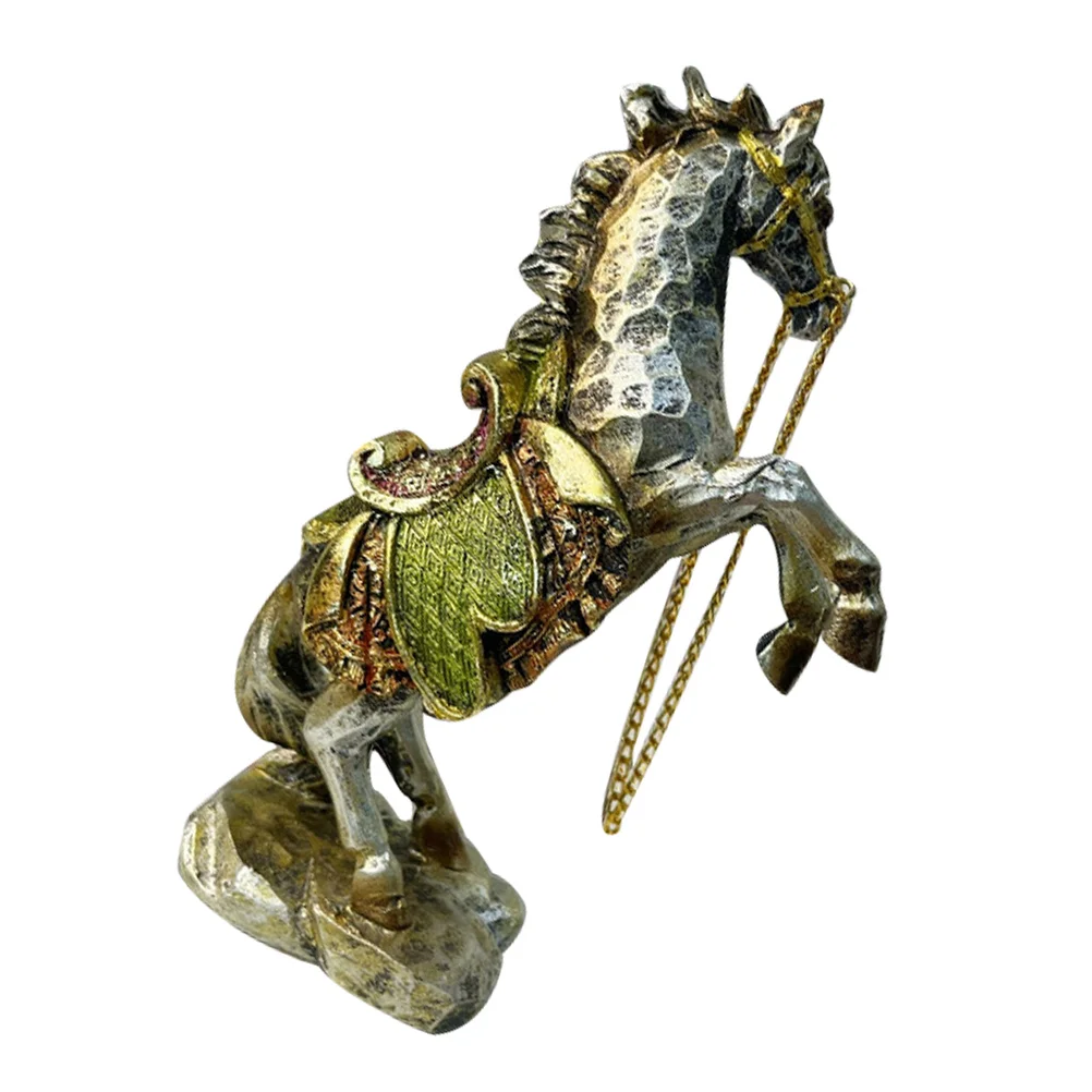 

Resin Horse Statue Decoration Small Exquisite Modern Style Standing Sculpture for Home Office Desk Table Decorative Art Piece