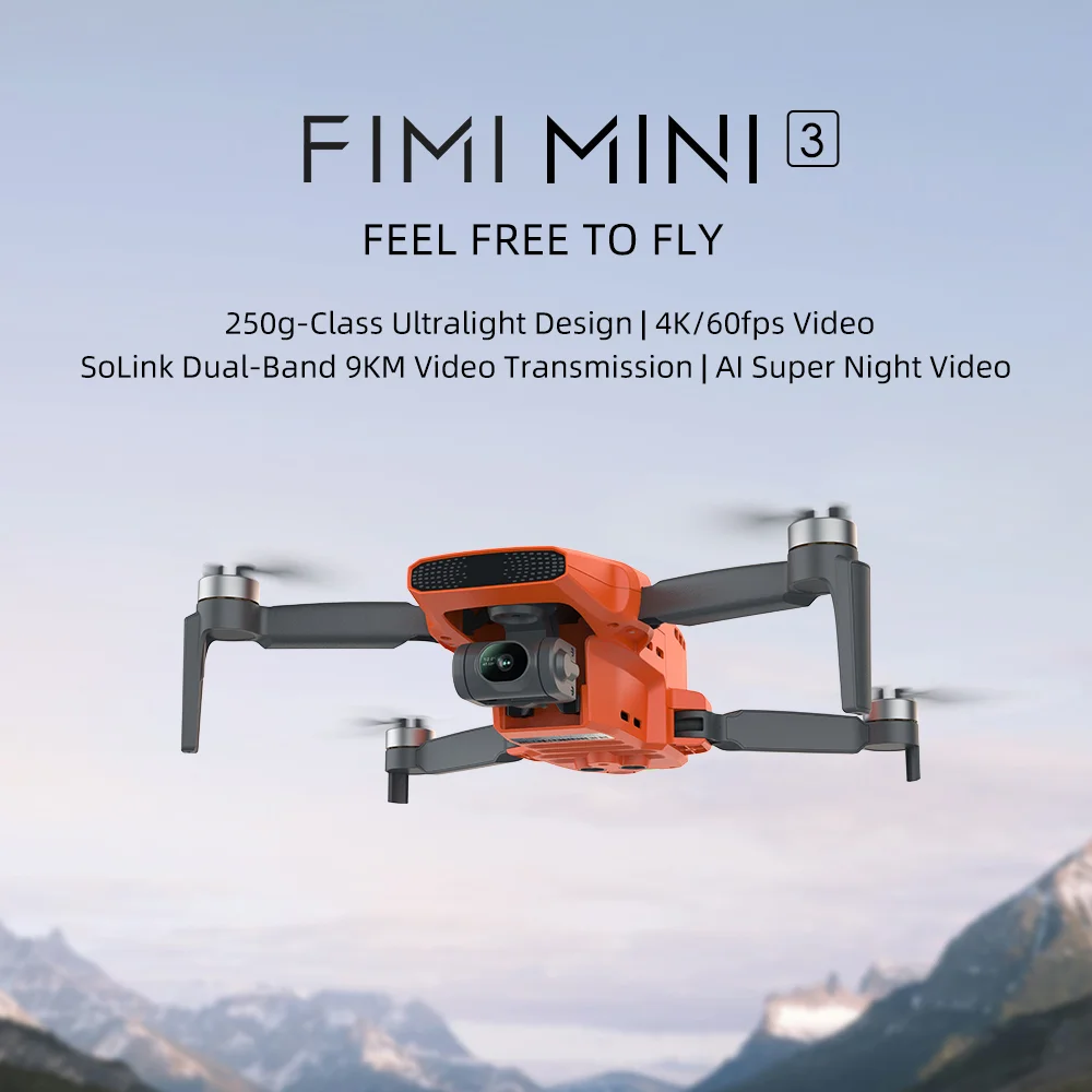 FIMI Mini 3 Drone with 4K Camera 4K 60fps  3-Axis Gimbal GPS Quadcopter Dual HD Camera FPV 5G 9KM Remote 245g C0 Mini Drone