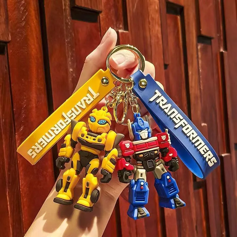 Porte-clés Robot Voiture Transformers Optimus Prime Bumblebee Anime Mignon Super Cool, Figurines d'Action de Collection de Qualité Supérieure, Jouets