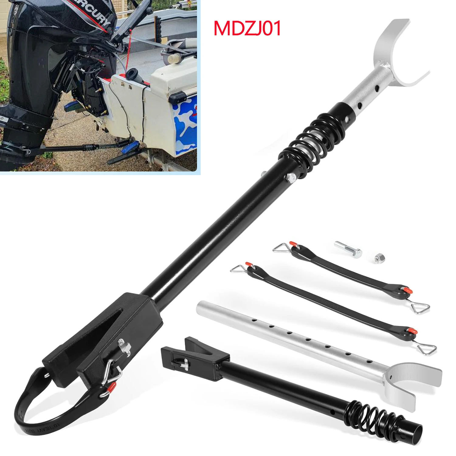 

Boat Transom Saver MDZJ01 для большинства подвесных моторов до 150 л.с. — 20,27 дюйма до 30,7 дюйма Регулируемый опорный кронштейн подвесного двигателя