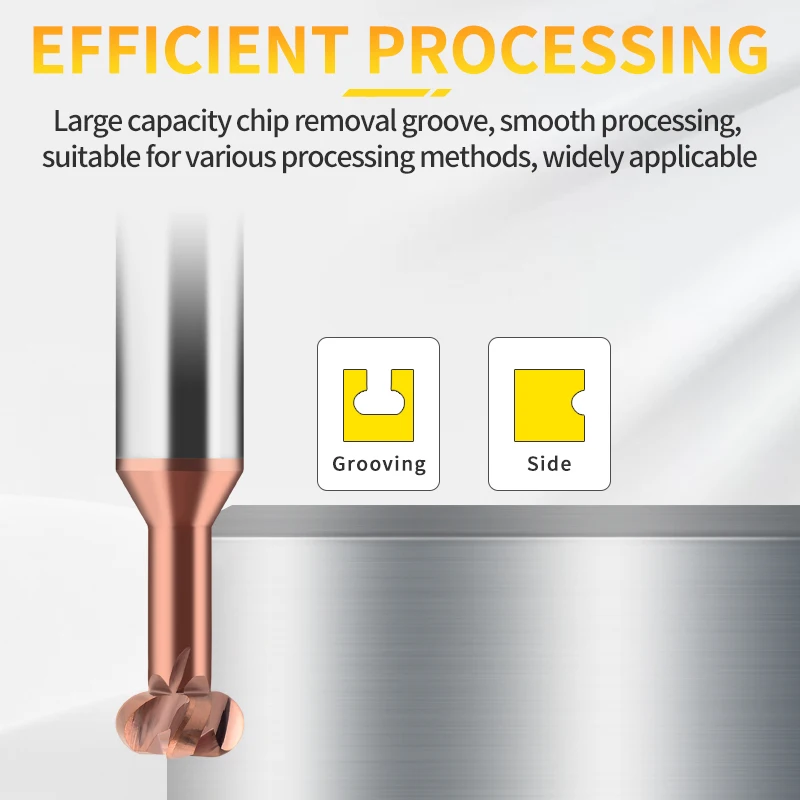 T-Shaped Arc Tungsten Steel Milling Cutter with Hard Alloy 4F Complete Specifications, High Efficiency and Earthquake Resistance
