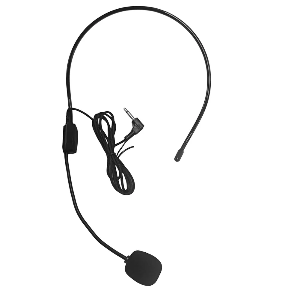 Head-mounted Wired Microphone 3.5mm Adjustable Boom Mic for Teaching